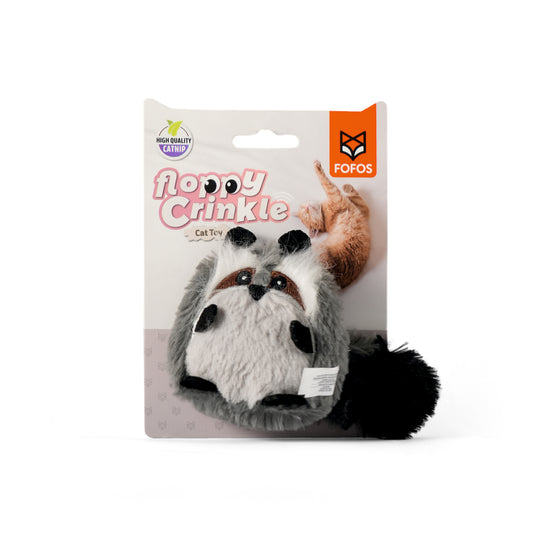 FOFOS Floppy Crinkle Cat Toy Racoon 7 x 2 x 13 cm