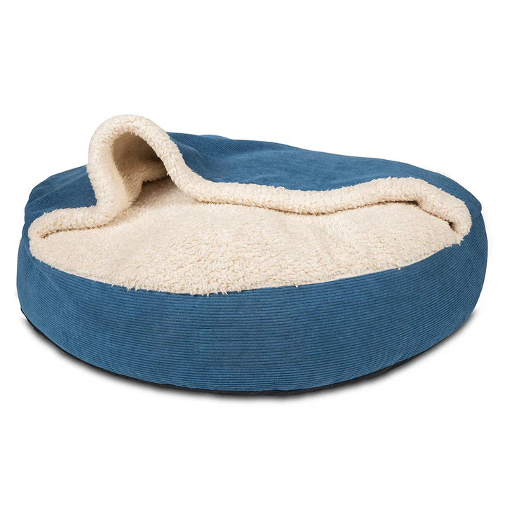Pawpourri Furry Snuggler Bed Foe Dogs I M/L I Blue I 30 x 30 x 5"