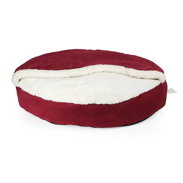 Pawpourri Furry Snuggler Bed Foe Dogs I M/L I Red I 30 x 30 x 5"