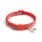 Basil Printed Adjustable Collar for Puppies & Cats – Stylish & Comfortable Design - Red