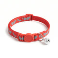 Basil Printed Adjustable Collar for Puppies & Cats – Stylish & Comfortable Design - Red