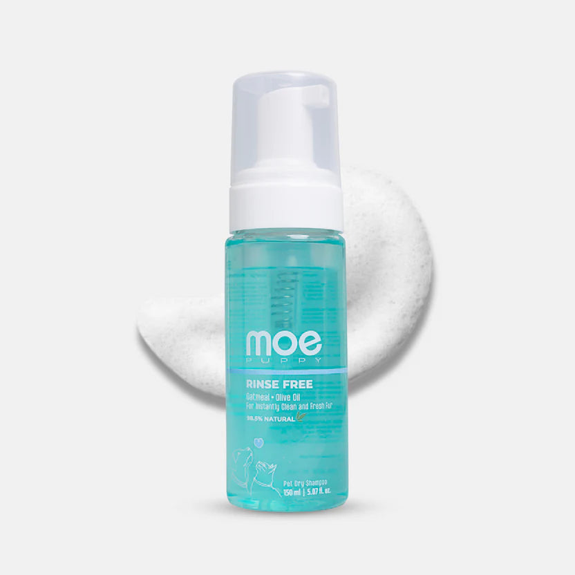Moe Puppy Rinse Free with Oatmeal & Olive Oil Cruelty Free and Plant Based Formula For Dogs & Cats 300ml