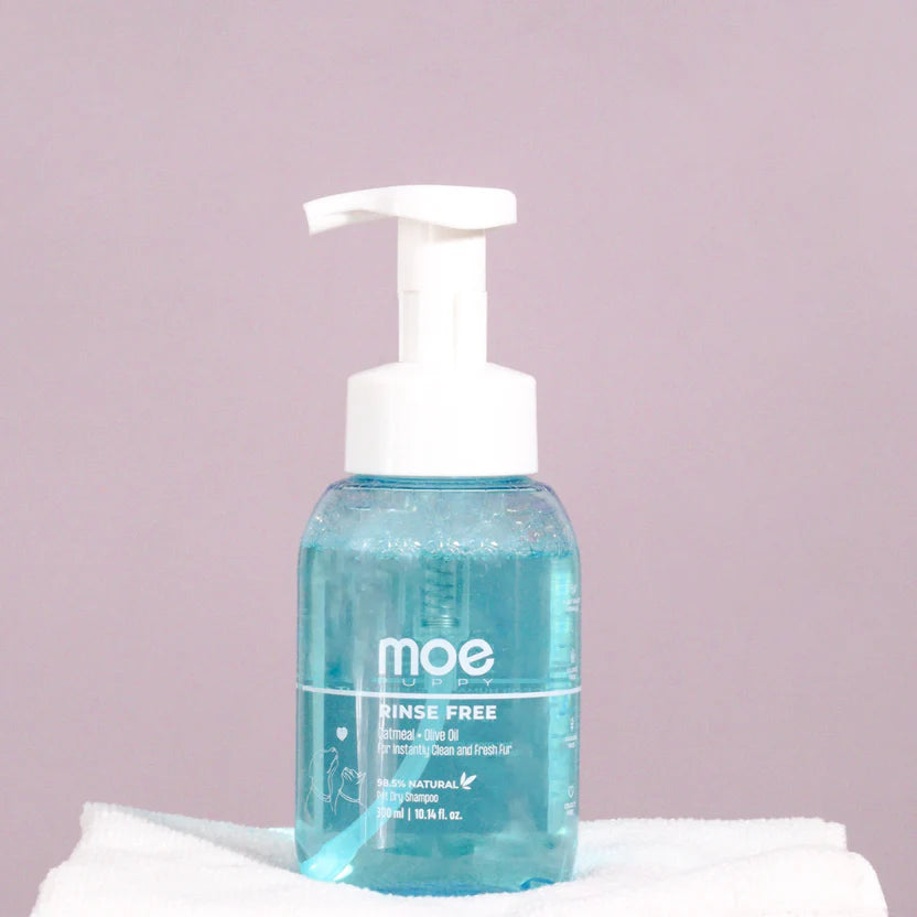 Moe Puppy Cruelty Free and Plant Based Formula Rinse Free Dry Shampoo for Dogs & Cats 150ml