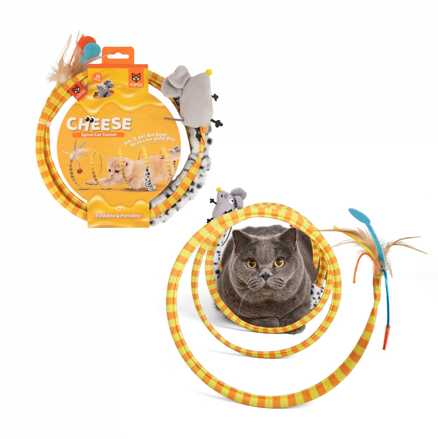 FOFOS Safari Spiral Cat Tunnel Large 55 X 30 X 30 cm