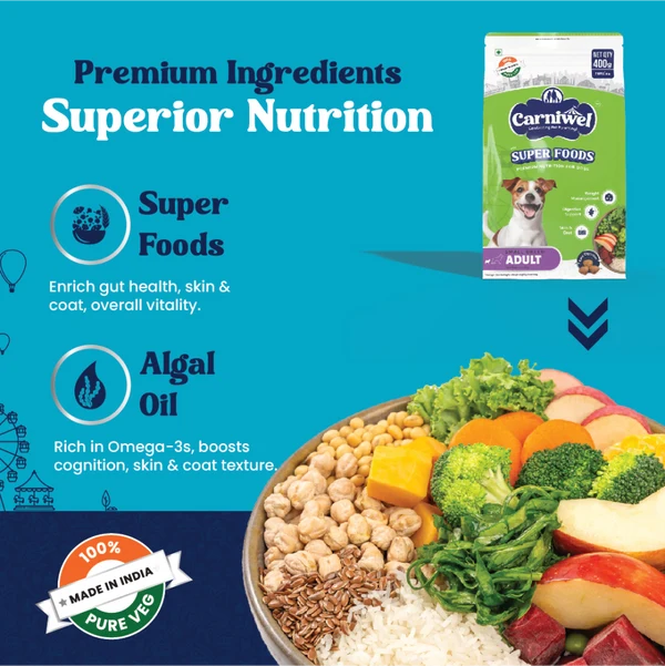 Carniwel Superfoods 100% Vegetarian Adult Small Breed Dry Dog Food 1kg