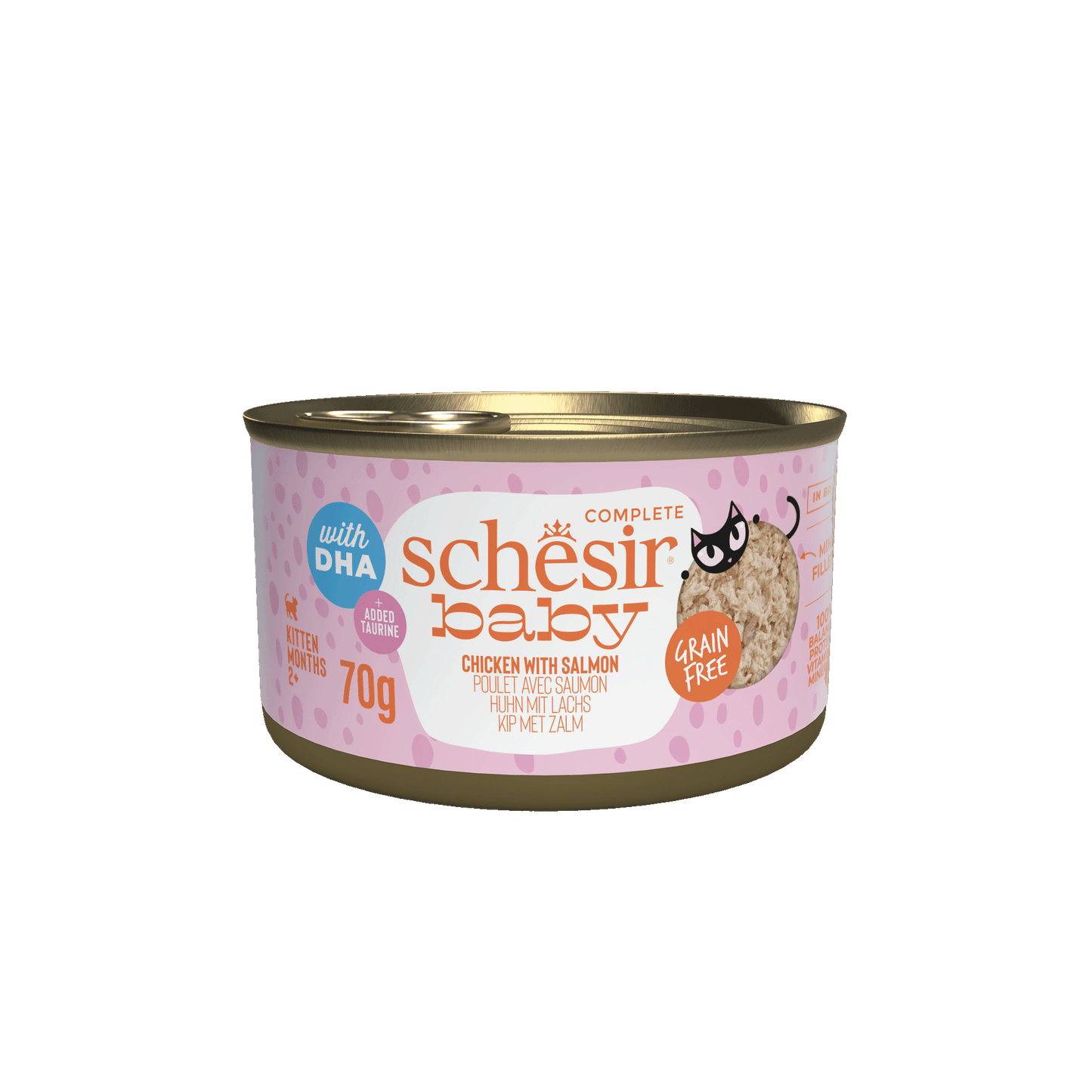 Schesir Baby Kitten Wholefood Chicken and Salmon Wet Food 70g