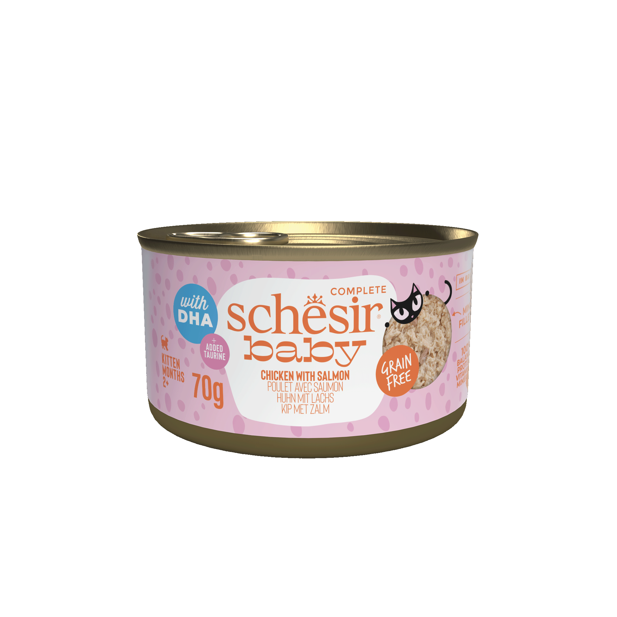Schesir Baby Kitten Wholefood Chicken and Salmon Wet Food 70g