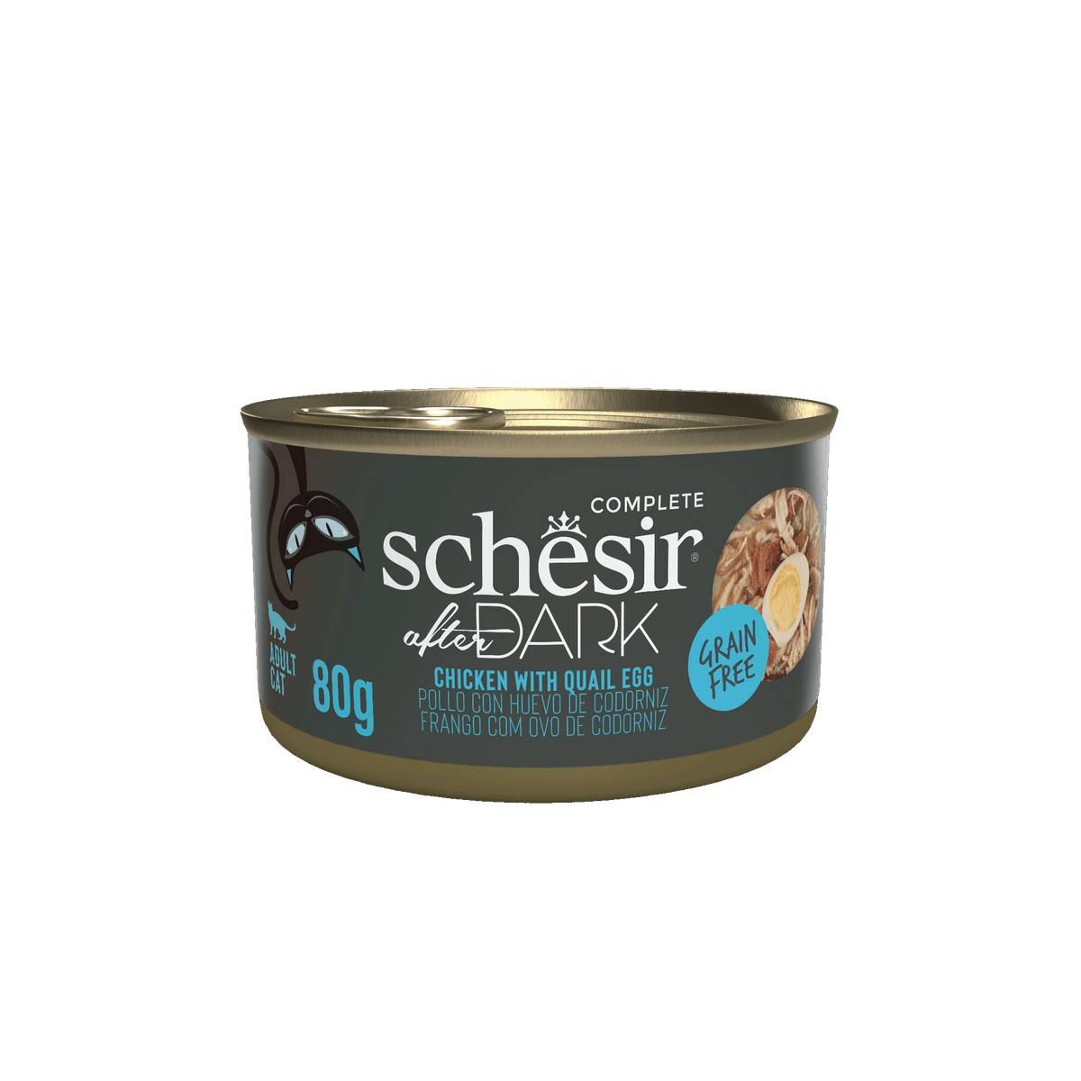 Schesir After Dark Adult Cat Wholefood | Chicken and Quail Egg Cat Wet Food 80g