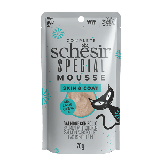 Schesir Special Skin & Coat Cat Mousse Salmon Adult Cat Wet Food 70g