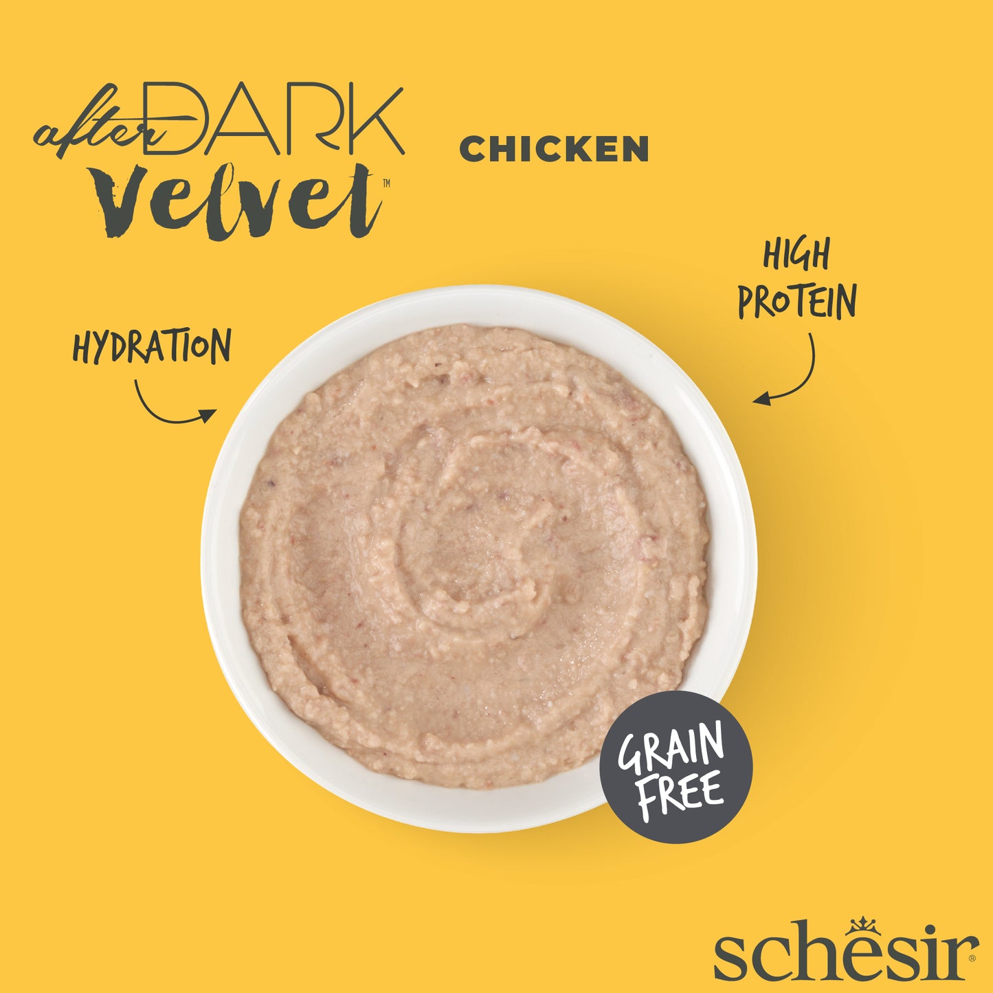 Schesir After Dark Velvet Cat Mousse Chicken Adult Cat Wet Food 80g