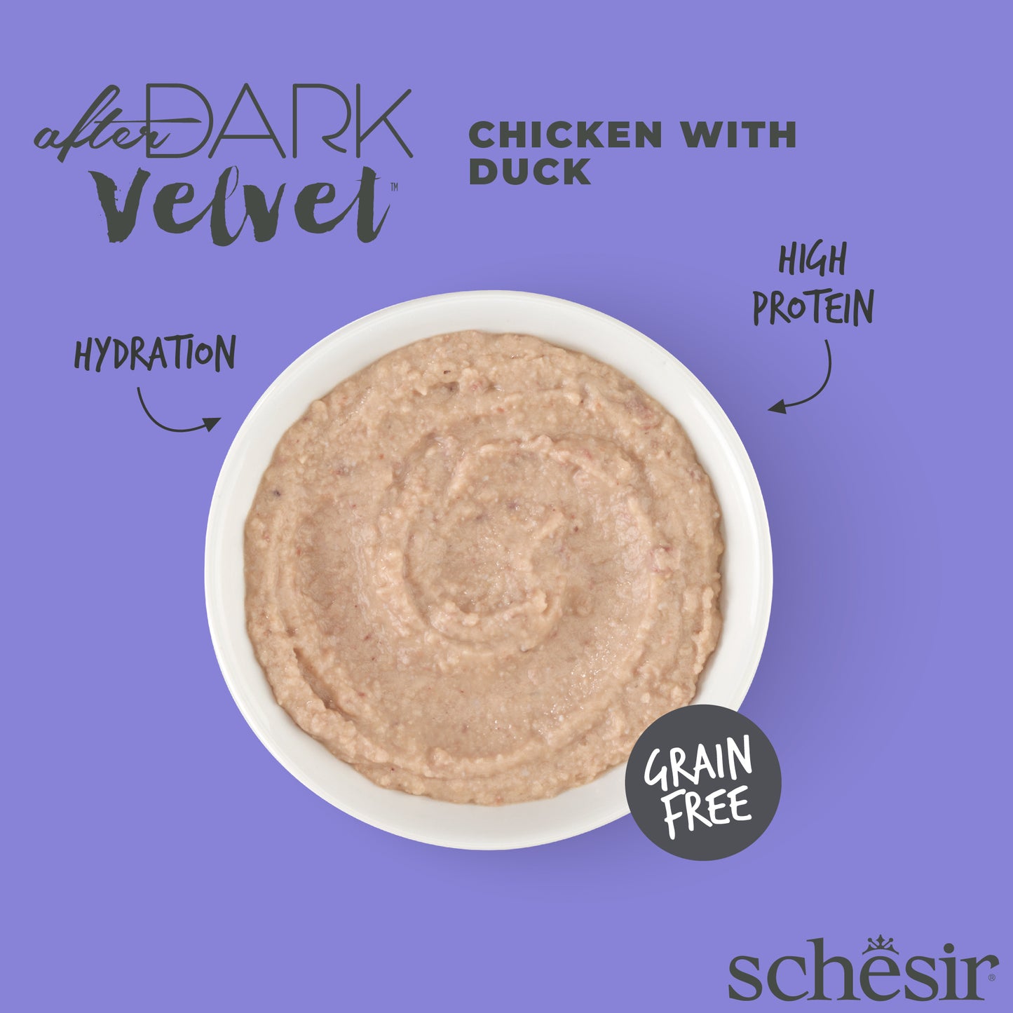 Schesir After Dark Velvet Cat Mousse Chicken & Duck Egg Adult Cat Wet Food 80g