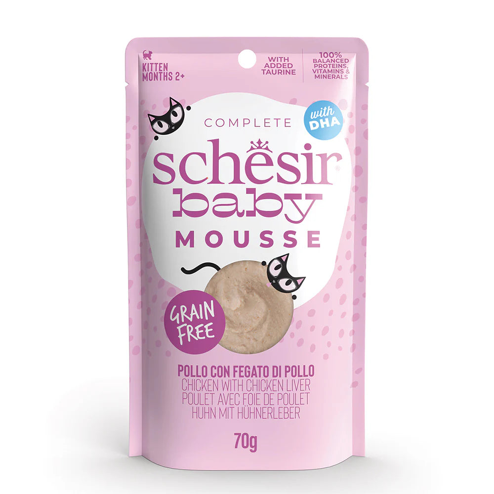 Schesir Baby Cat Mousse Chicken & Chicken Liver Cat Wet Food 70g