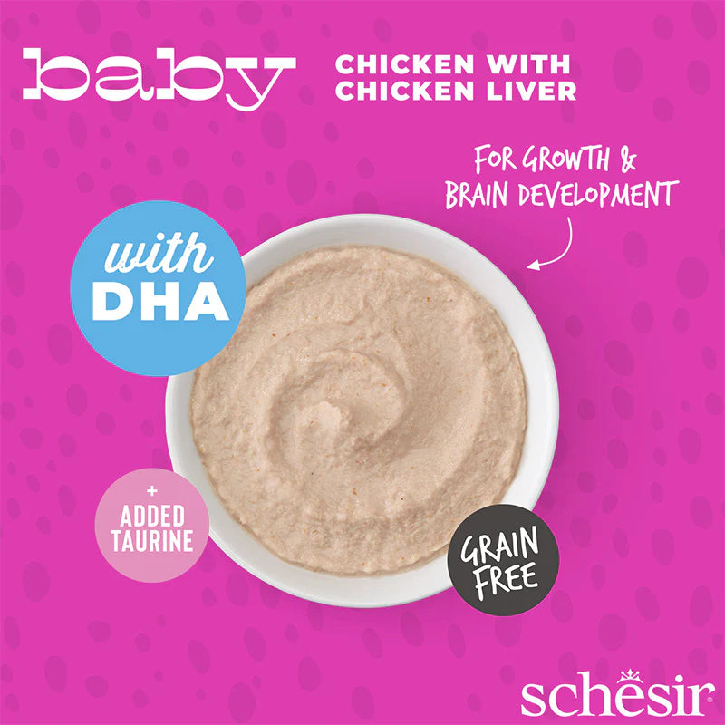 Schesir Baby Cat Mousse Chicken & Chicken Liver Cat Wet Food 70g