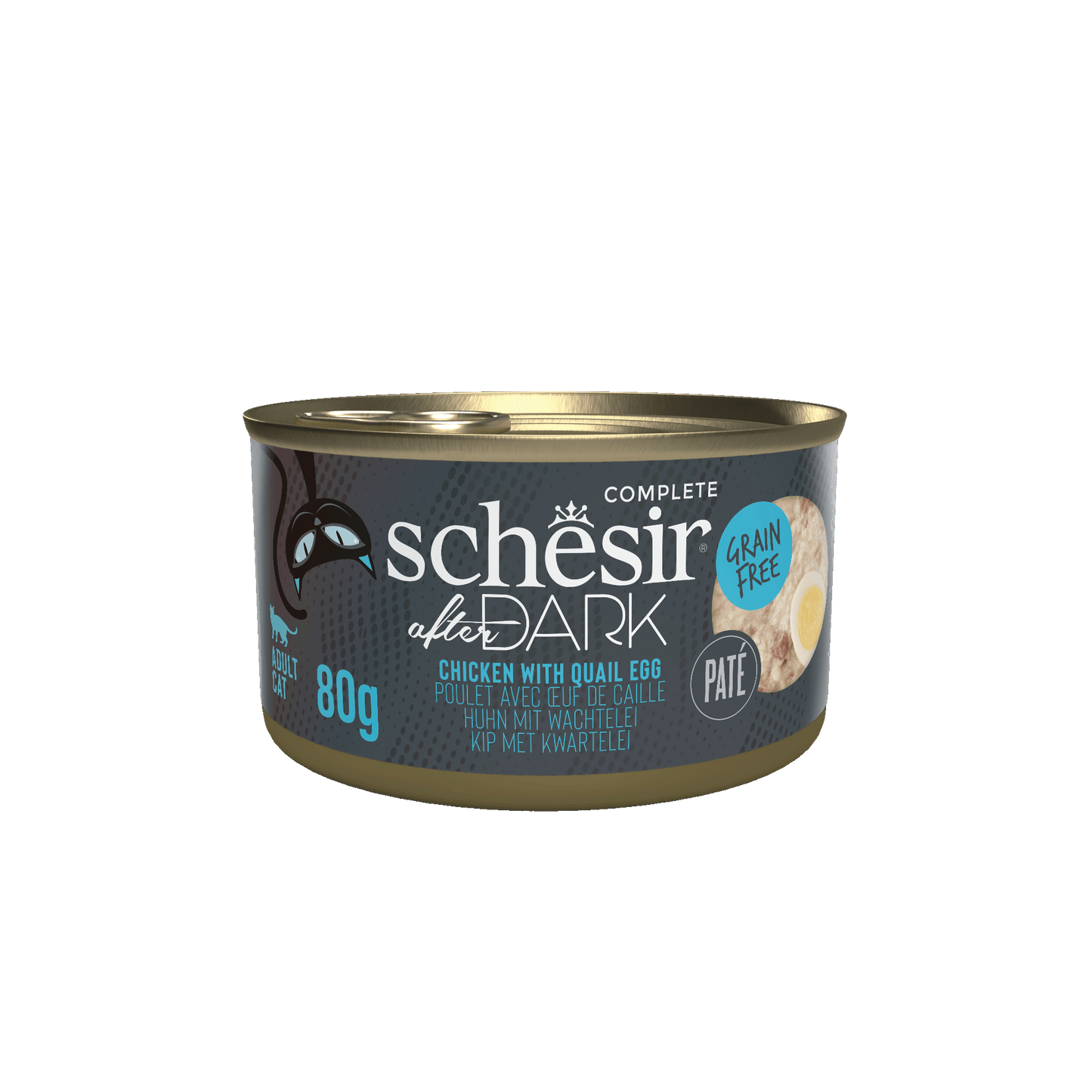 Schesir After Dark Pate Chicken and Quail Egg Wet Adult Cat Food 80g