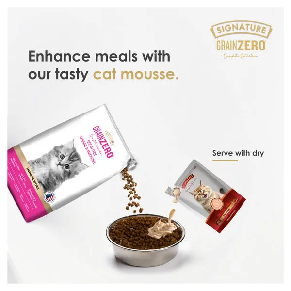 Signature Grain Zero Salmon Mousse Kitten Cat Wet Food 80g (5+1) Buy 5 Get 1 Free