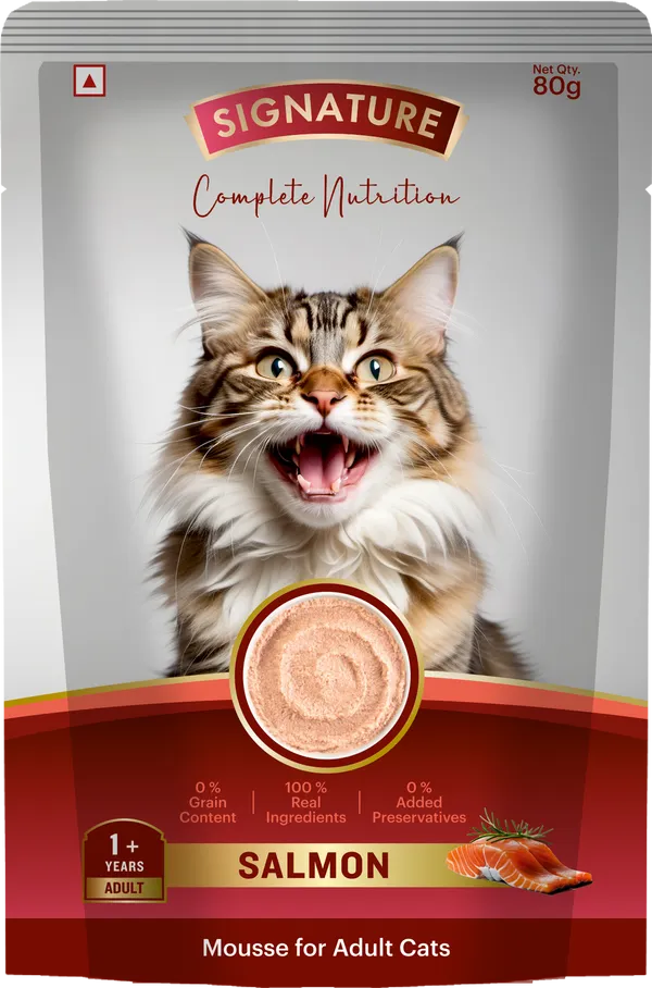 Signature Grain Zero Salmon Mousse Adult Cat Wet Food 80g (5+1) Buy 5 Get 1 Free