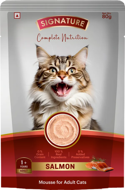 Signature Grain Zero Salmon Mousse Adult Cat Wet Food 80g (5+1) Buy 5 Get 1 Free
