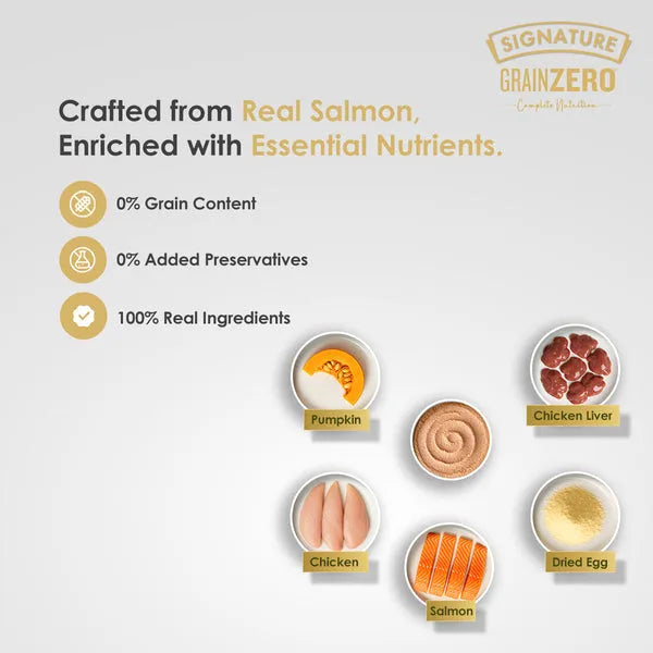 Signature Grain Zero Salmon Mousse Adult Cat Wet Food 80g (5+1) Buy 5 Get 1 Free
