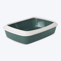 Savic Iriz 42 Cat Litter Tray with Rim | Size: 42x31.5x12.5cm | Nordic Green