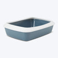 Savic Iriz 42 Cat Litter Tray with Rim | Size: 42x31.5x12.5cm | White-Bluestone