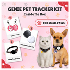 Kennel Genie Pet Tracker Kit Adjustable Collar For Dogs and Cats Work with Apple Devices