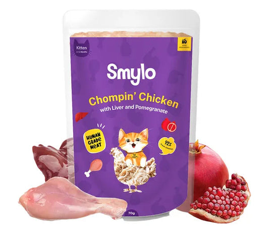 Smylo Kitten Chicken & Liver, Pomegranate, Fresh & No-Preservative Wet Cat Food 70g