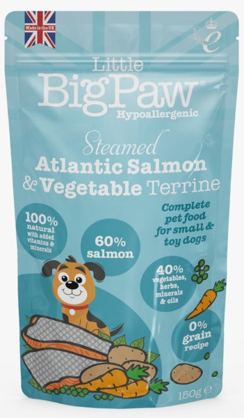 Little Big Paw Steamed Atlantic Salmon & Vegetables Terrine Wet Dog Food for Small Breeds 150gm