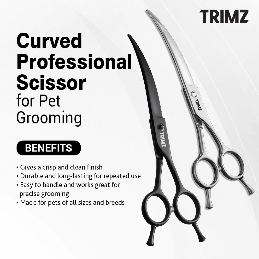 Trimz Curved Scissors For Pets 7inch
