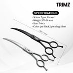 Trimz Curved Scissors For Pets 7inch