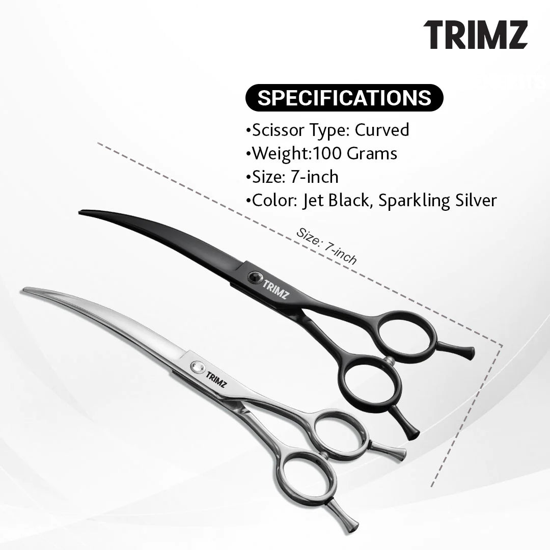 Trimz Curved Scissors For Pets 7inch