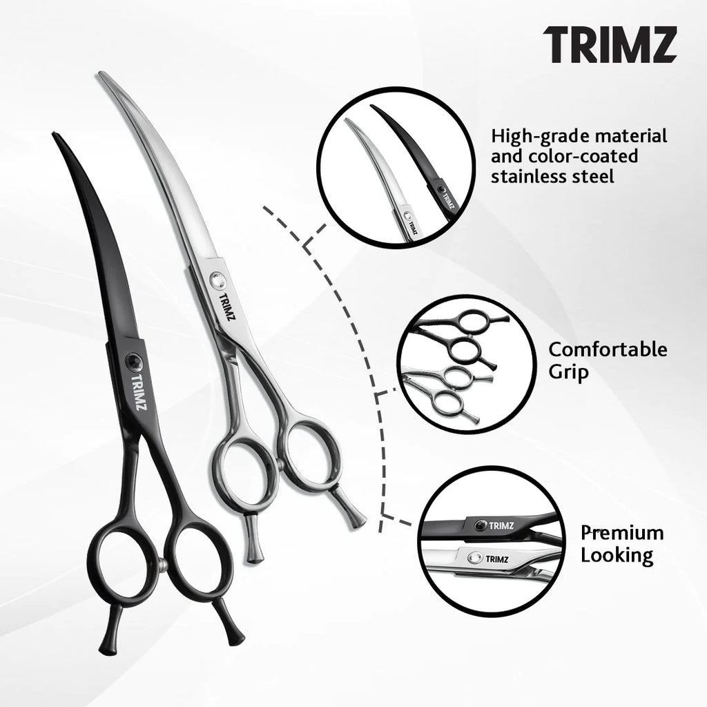 Trimz Curved Scissors For Pets 7inch