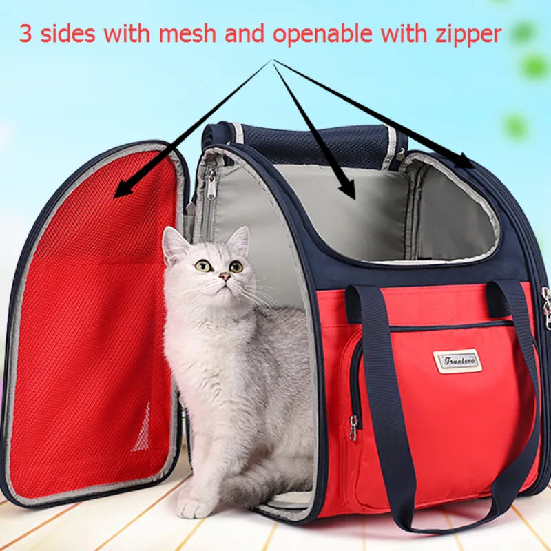 Truelove Pet Outdoor Carrier l Water Resistance Fabric Pet Shoulder Backpack l 34 x 30 x 40cm l Color May Vary