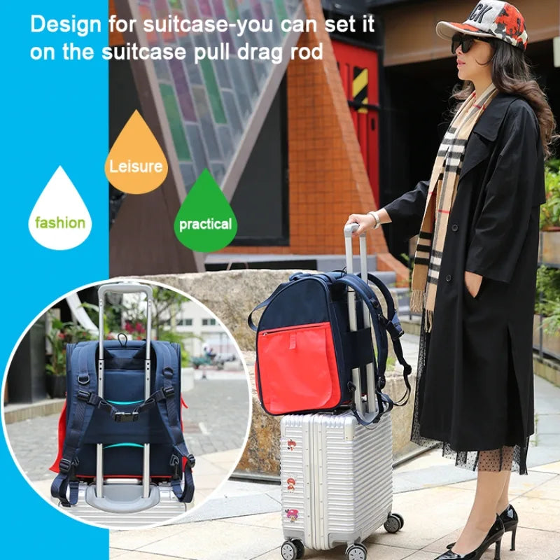 Truelove Pet Outdoor Carrier l Water Resistance Fabric Pet Shoulder Backpack l 34 x 30 x 40cm l Color May Vary