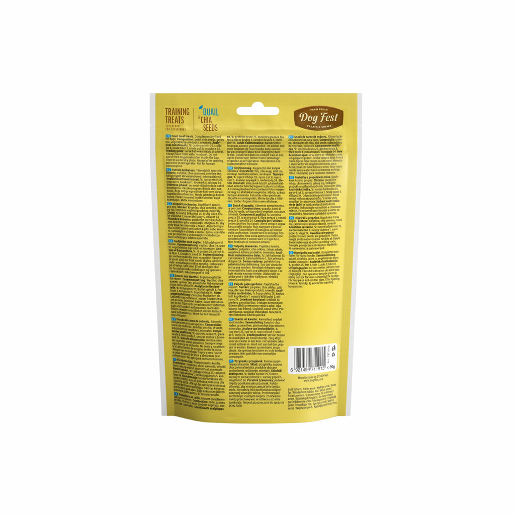 Dogfest Training treats Quail  & Chia seeds Dog Treat 90g