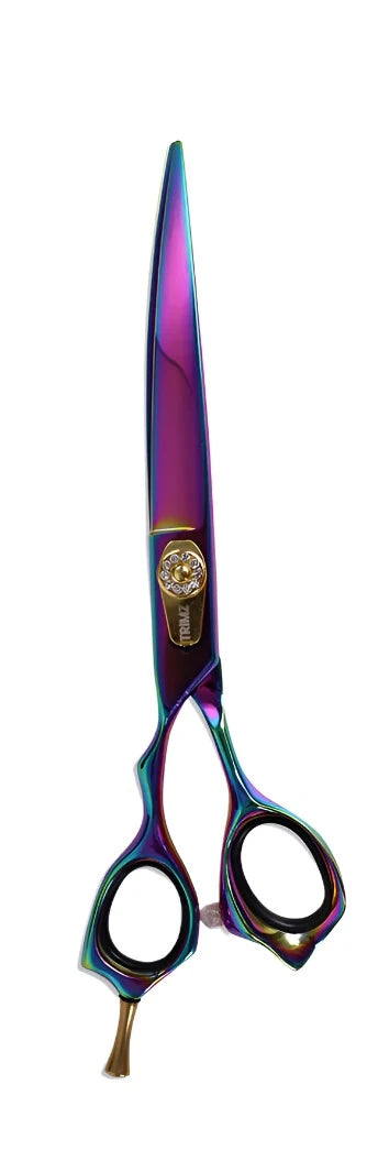 Trimz Left Handed Straight Scissor 7inch Rainbow