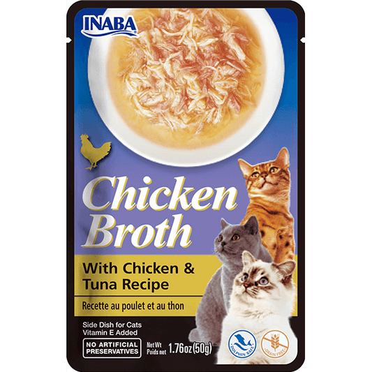 Inaba Chicken Broth with Chicken & Tuna Recipe Treats For Cats 50g