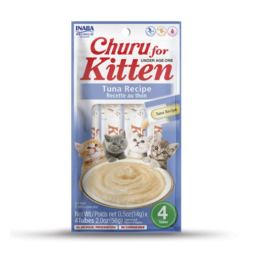 Inaba Churu Creamy Kitten Tuna Recipe Grain Free Treat For Cats 14g x 4 Tubes