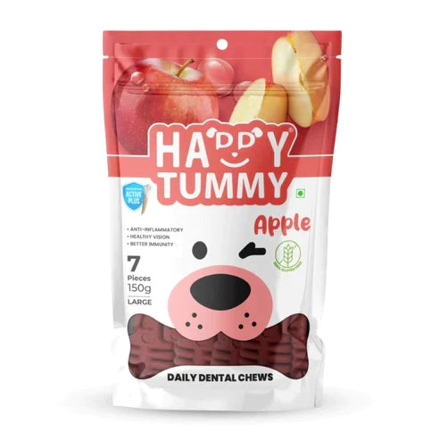 Happy Tummy Apple Daily Dental Chew Vegetarian & Sustainable Treat For Dogs