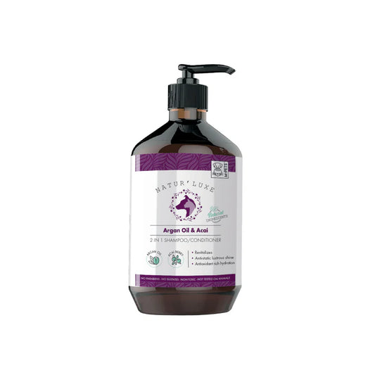 M-Pets Natur'luxe Argan Oil & Acai 2 in 1 Shampoo/Conditioner 500ml