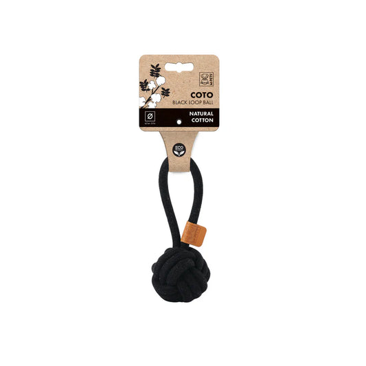 M-Pets Coto Loop Ball Natural Cotton Black Toy for Dogs 11cm