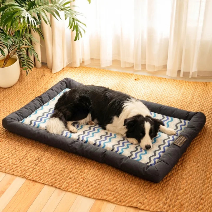 Pawpourri Blue Printed Cooling Mat with Gel Pad for Dogs & Cats l 23 x 36 inches l M/L