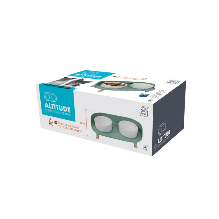 M-Pets Altitiude Double Raised Bowl 2x450ml