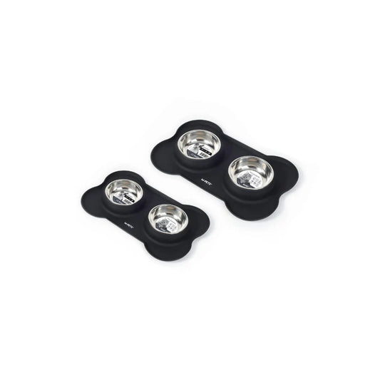 M-Pets Duet Bowl with Silicon Mat 400mlx2