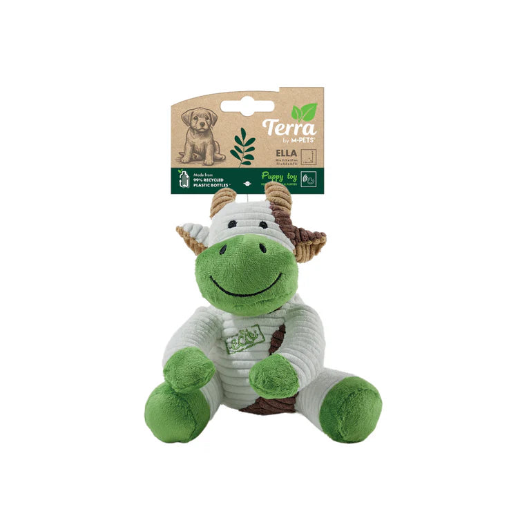 M-Pets Plush and Squeak Terra Eco Puppy Toy Ella 18 x 11.5 x 17cm