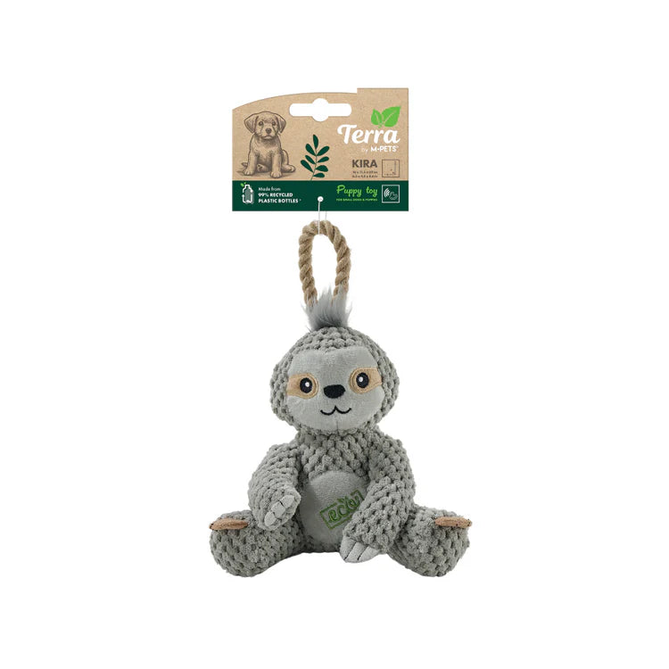 M-Pets Plush and Squeak Eco Puppy Toy Kira 16 x 11.5 x 22cm