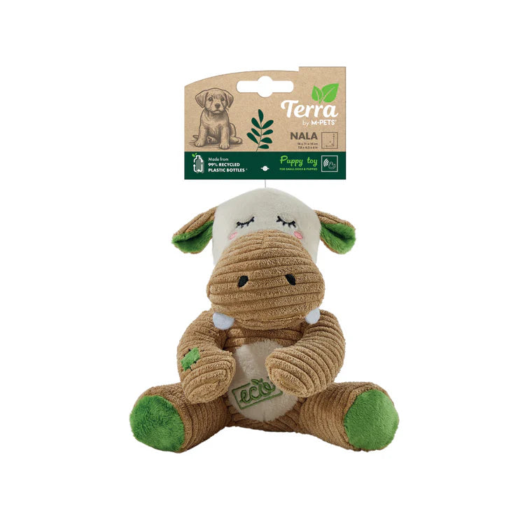 M-Pets Plush and Squeak Terra Eco Puppy Toy Nala 18 x 11 x 15cm