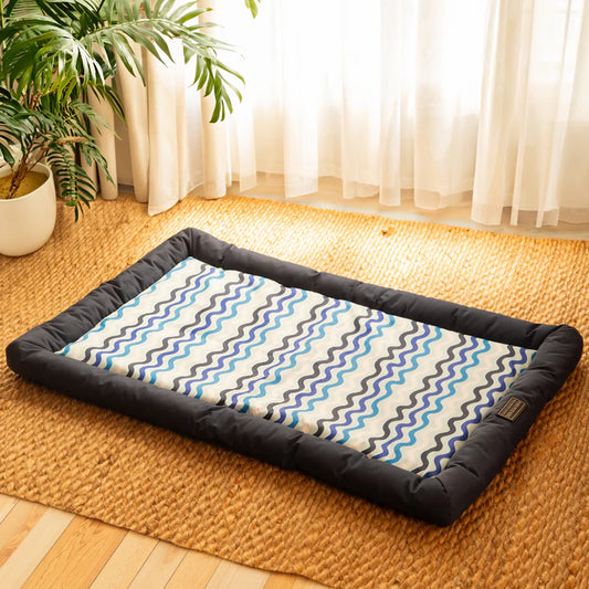 Pawpourri Blue Printed Cooling Mat with Gel Pad for Dogs & Cats l 23 x 36 inches l M/L