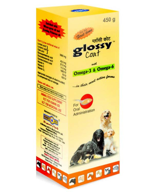 Venky's Glossy Coat with Omega 3 & Omega 6 Supplement For Dogs 450ml