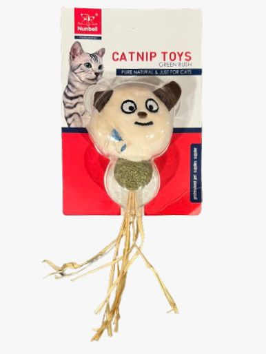 Nunbell Teddy with Feather & Ball Catnip Toy