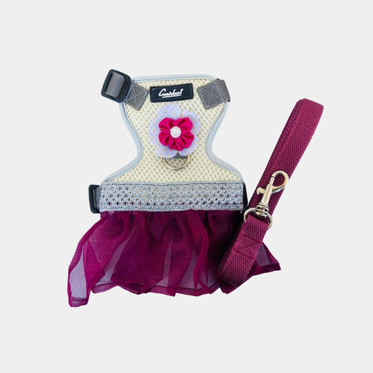 Caninkart Princess Harness For Cat & Pup Wine Color